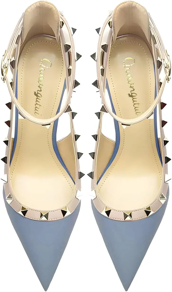 Women's Pointed-Toe Bag-Toe Strappy High-Heeled Shoes Sexy Stiletto Pumps
