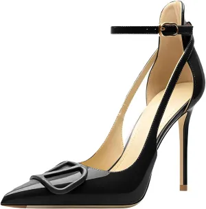 Women's Pointed-Toe Bag-Toe Strappy High-Heeled Shoes Sexy Stiletto Pumps