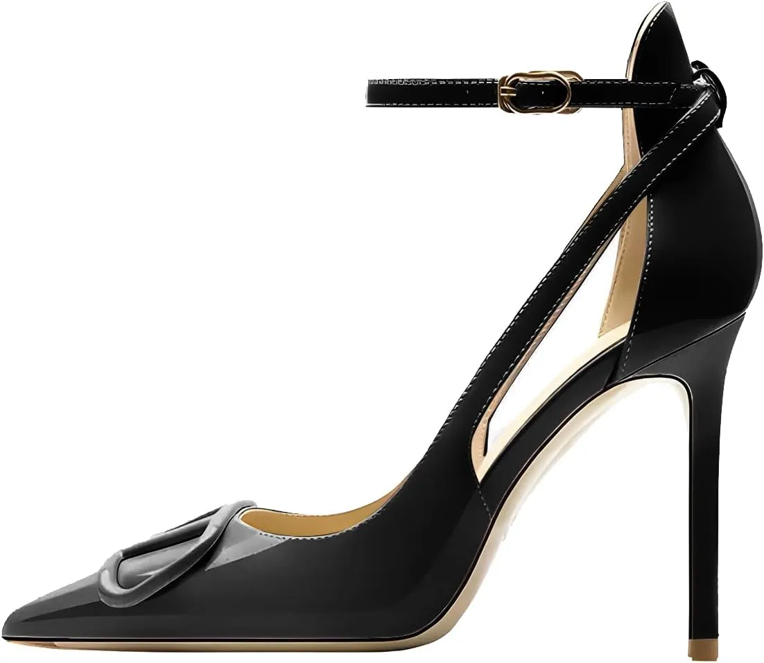 Women's Pointed-Toe Bag-Toe Strappy High-Heeled Shoes Sexy Stiletto Pumps