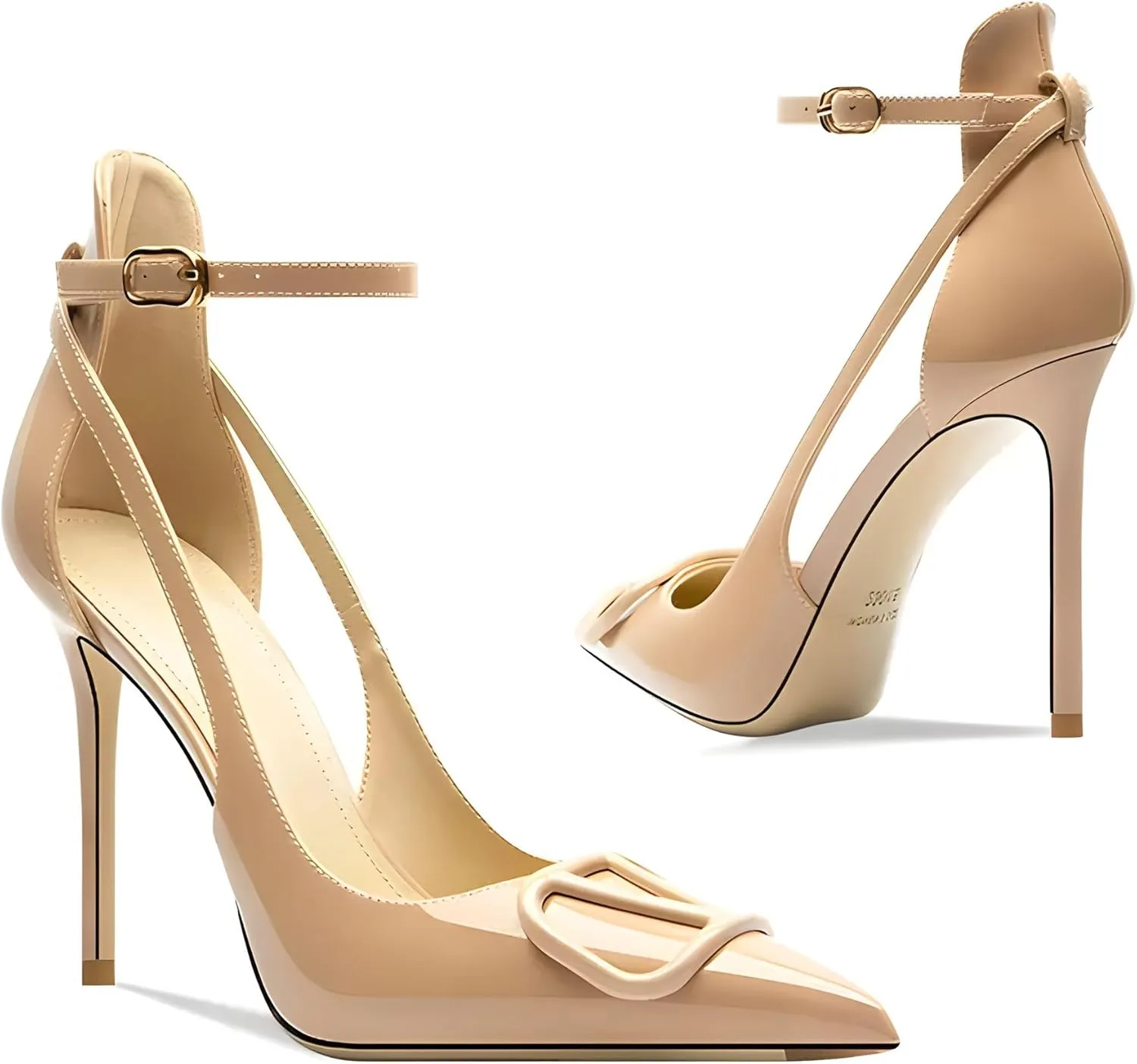 Women's Pointed-Toe Bag-Toe Strappy High-Heeled Shoes Sexy Stiletto Pumps