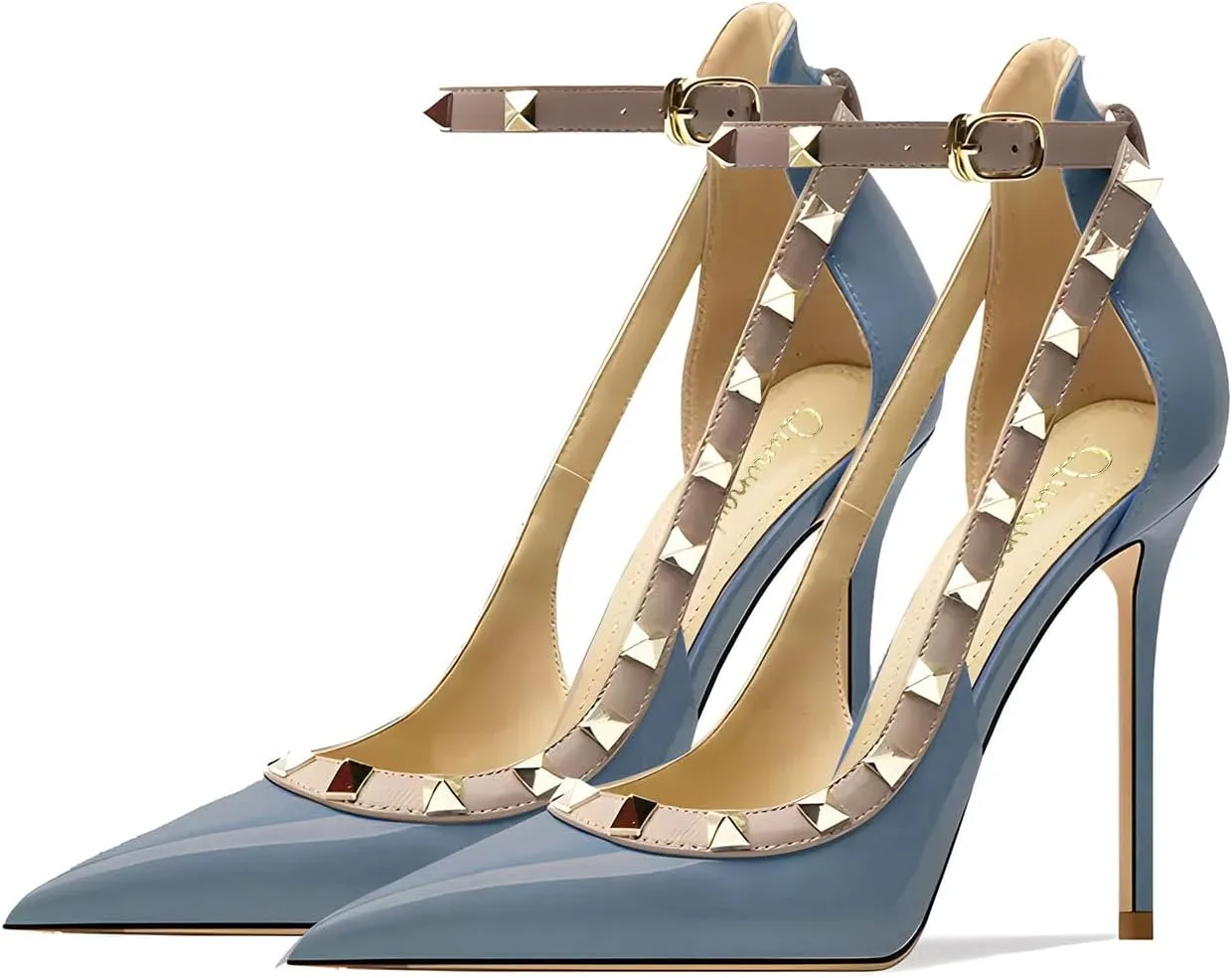 Women's Pointed-Toe Bag-Toe Strappy High-Heeled Shoes Sexy Stiletto Pumps