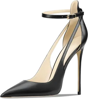 Women's Pointed-Toe Bag-Toe Strappy High-Heeled Shoes Sexy Stiletto Pumps
