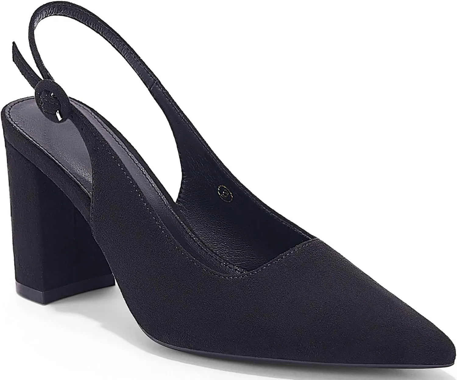 Women's Pointed Toe Block Heel Pumps Slingback Chunky Heel Slip On Work Party Dress Shoes