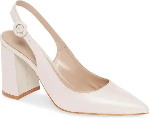 Women's Pointed Toe Block Heel Pumps Slingback Chunky Heel Slip On Work Party Dress Shoes