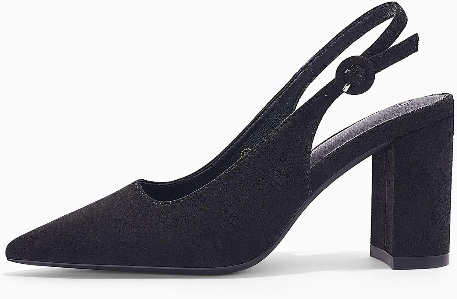 Women's Pointed Toe Block Heel Pumps Slingback Chunky Heel Slip On Work Party Dress Shoes