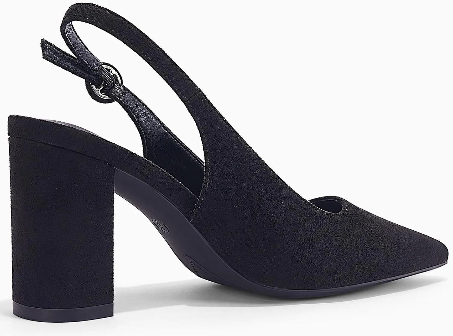 Women's Pointed Toe Block Heel Pumps Slingback Chunky Heel Slip On Work Party Dress Shoes