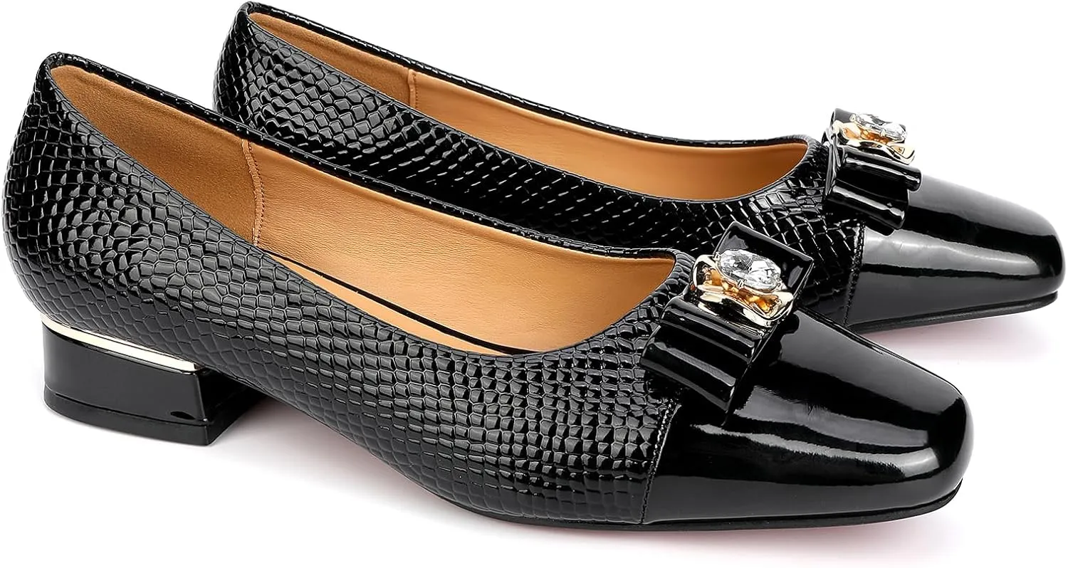 Women's Pointed Toe Closed Mouth Glitter Buckle Short Heel Shallow Mouth Evening Party Fashion High Heels