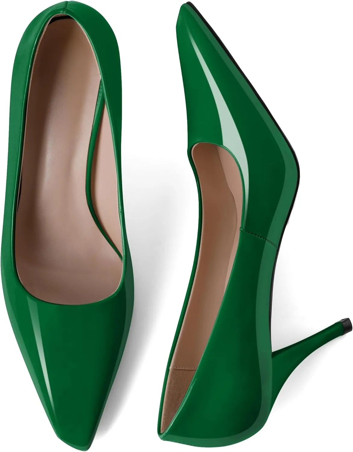 Women's Pumps Closed Toe High Heels Dress Square Toe Pumps Elegant Sexy 3.5 Inch Dressy Shoes