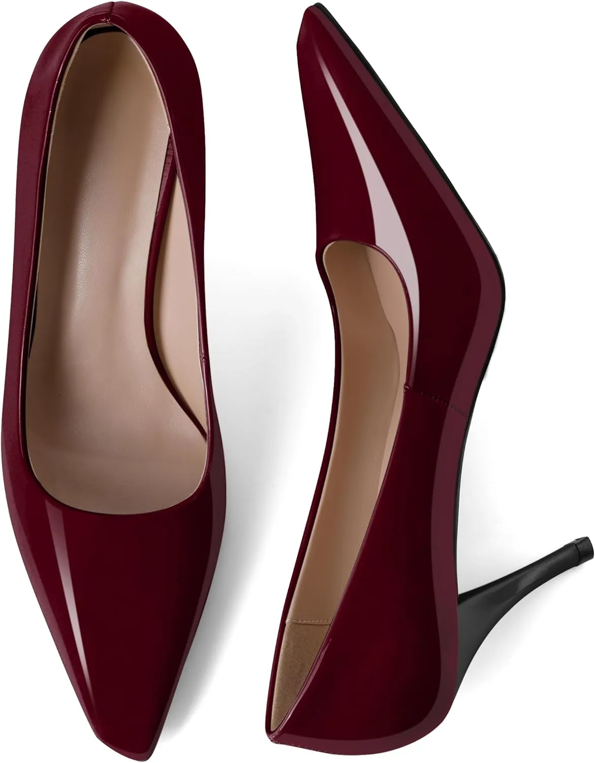 Women's Pumps Closed Toe High Heels Dress Square Toe Pumps Elegant Sexy 3.5 Inch Dressy Shoes