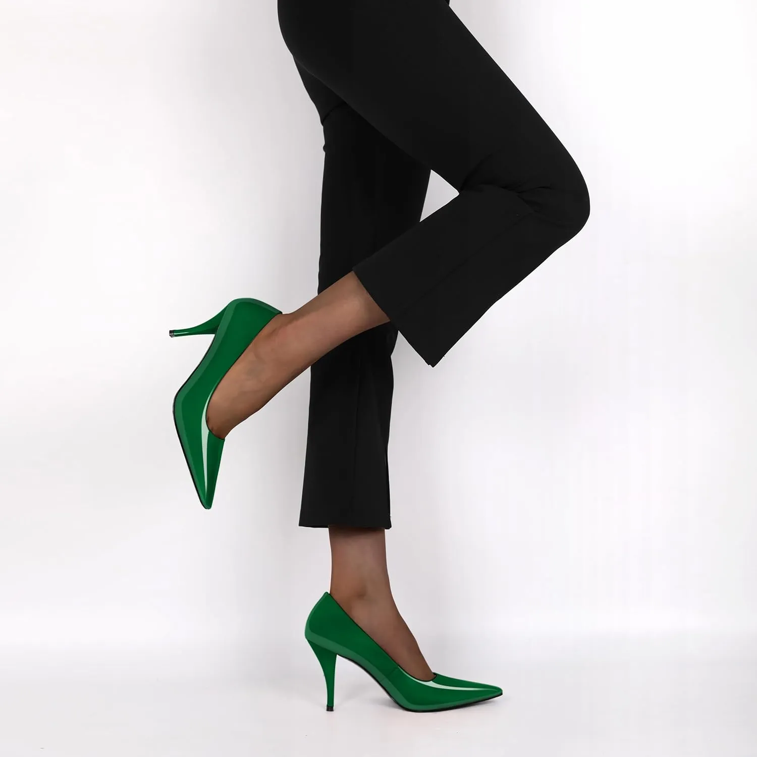 Women's Pumps Closed Toe High Heels Dress Square Toe Pumps Elegant Sexy 3.5 Inch Dressy Shoes