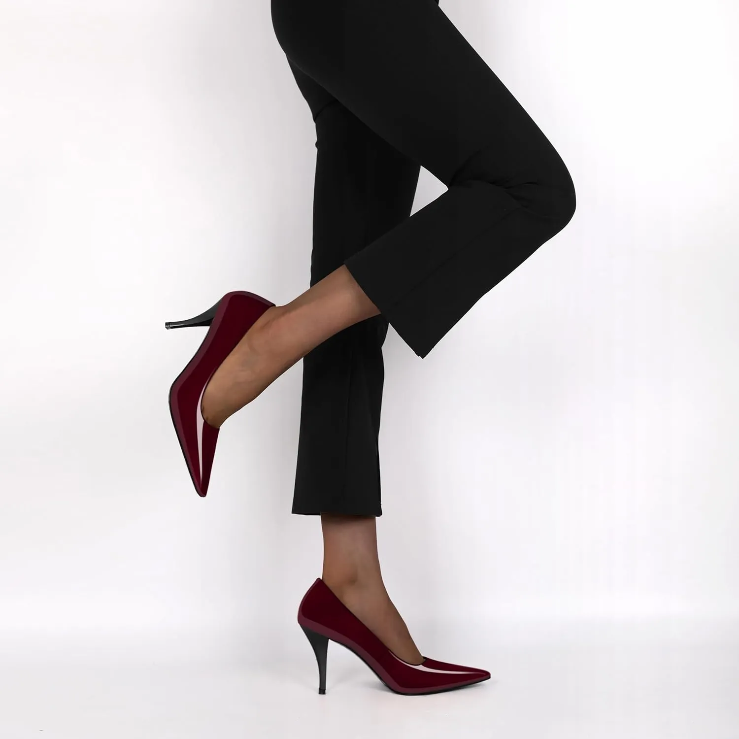 Women's Pumps Closed Toe High Heels Dress Square Toe Pumps Elegant Sexy 3.5 Inch Dressy Shoes
