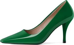 Women's Pumps Closed Toe High Heels Dress Square Toe Pumps Elegant Sexy 3.5 Inch Dressy Shoes