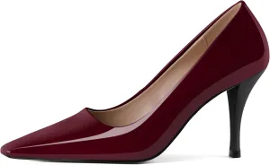 Women's Pumps Closed Toe High Heels Dress Square Toe Pumps Elegant Sexy 3.5 Inch Dressy Shoes