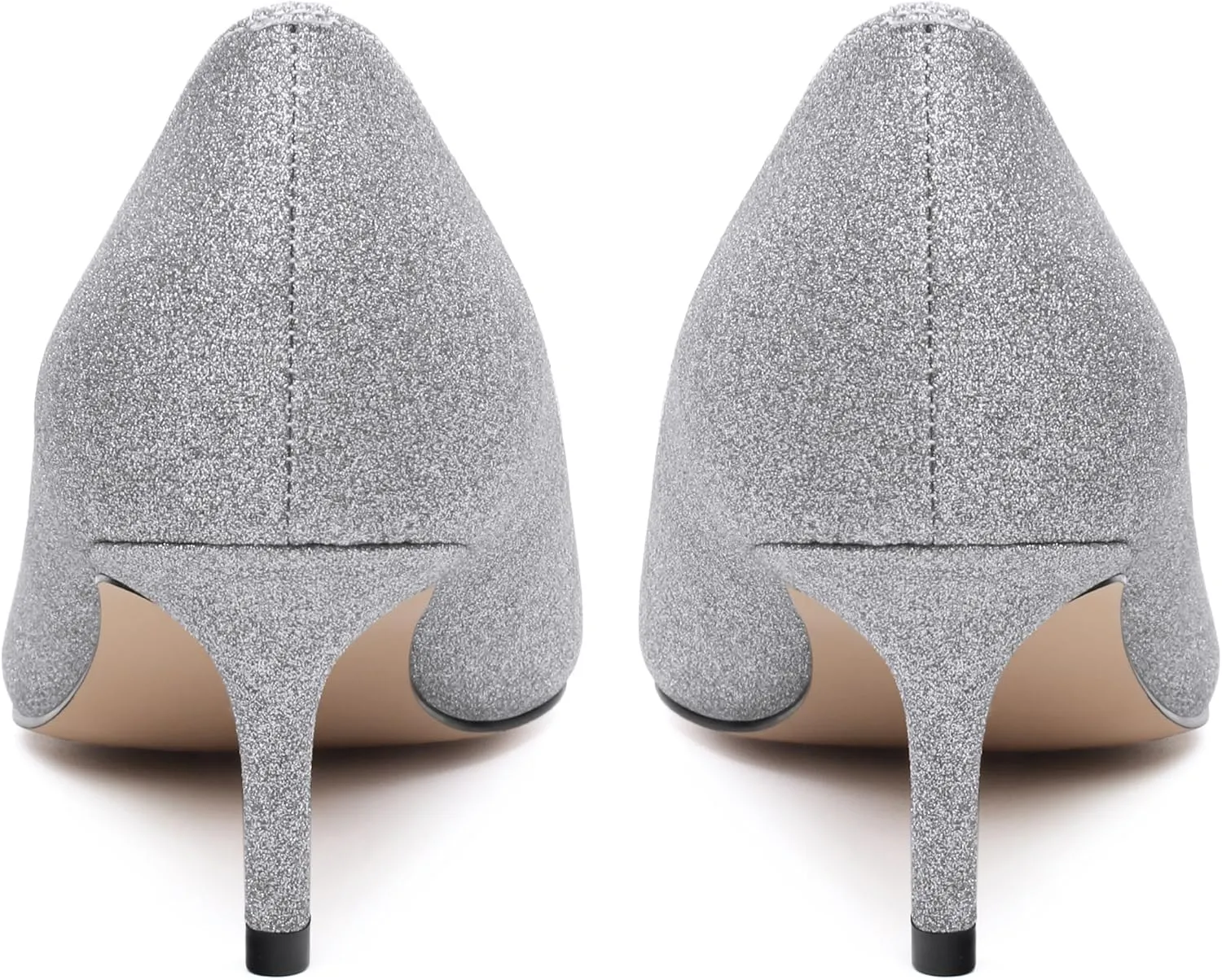Women's Pumps, Pointed Closed Toe Black Gold Kitten Heels for Women, Comfortable 2 Inch Mid Heel Women's Dress Shoes