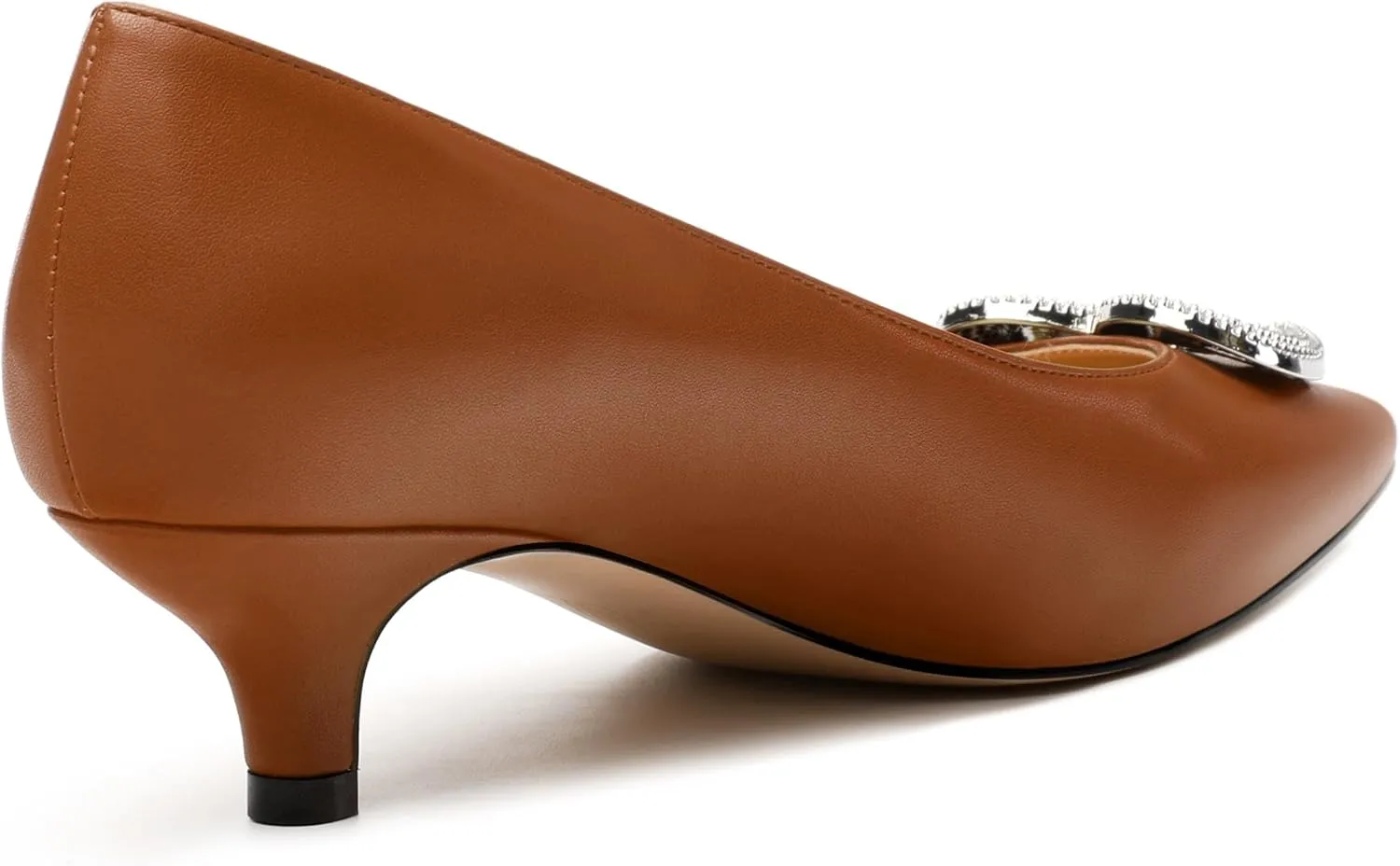 Women's Pumps Shoes Kitten Heels for Women Elegant Pumps Heart Shape Metal Pumps Heels
