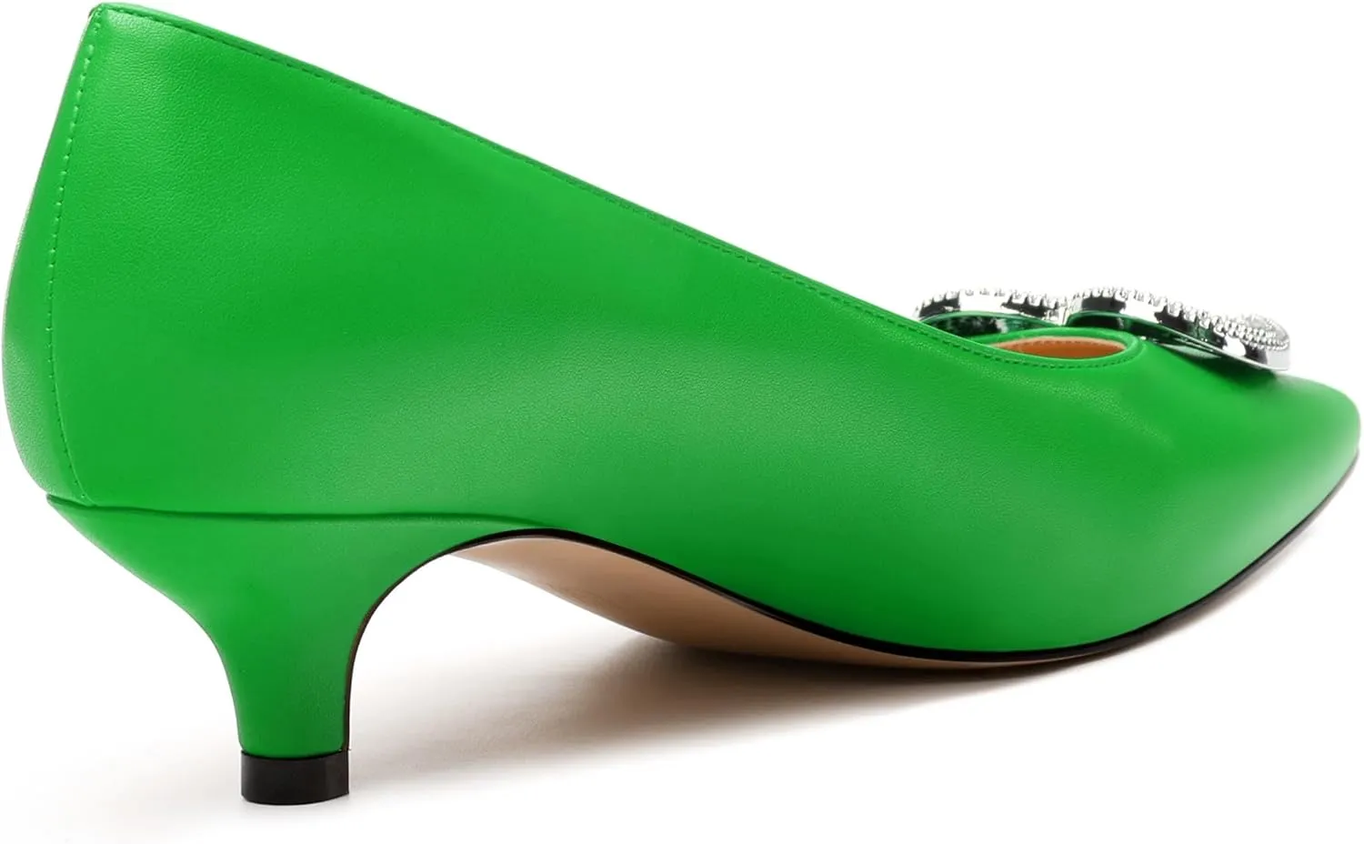 Women's Pumps Shoes Kitten Heels for Women Elegant Pumps Heart Shape Metal Pumps Heels