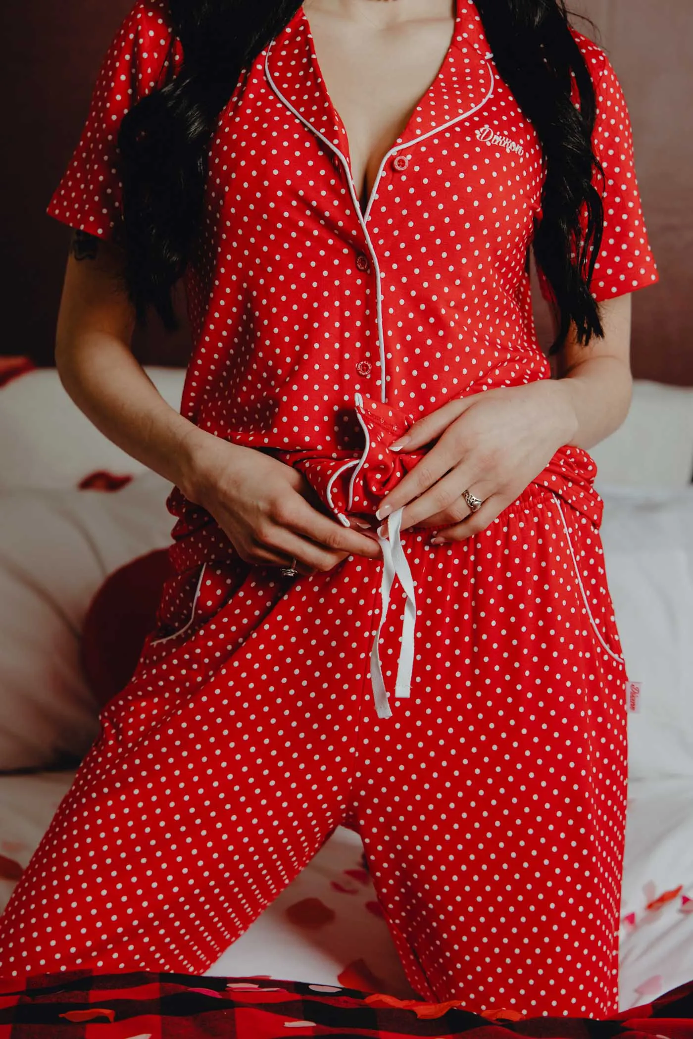 Women's Red Milton Pajama Pants