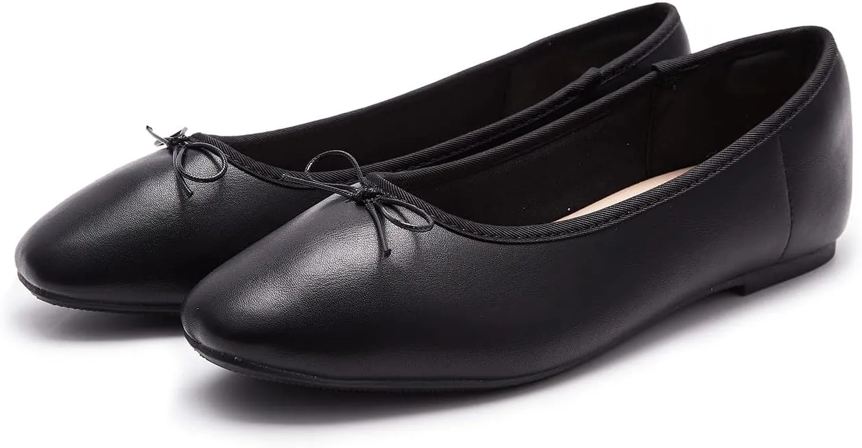 Women's Round Toe Ballet Flats Comfortable Bow Dressy Flats Shoes for Women