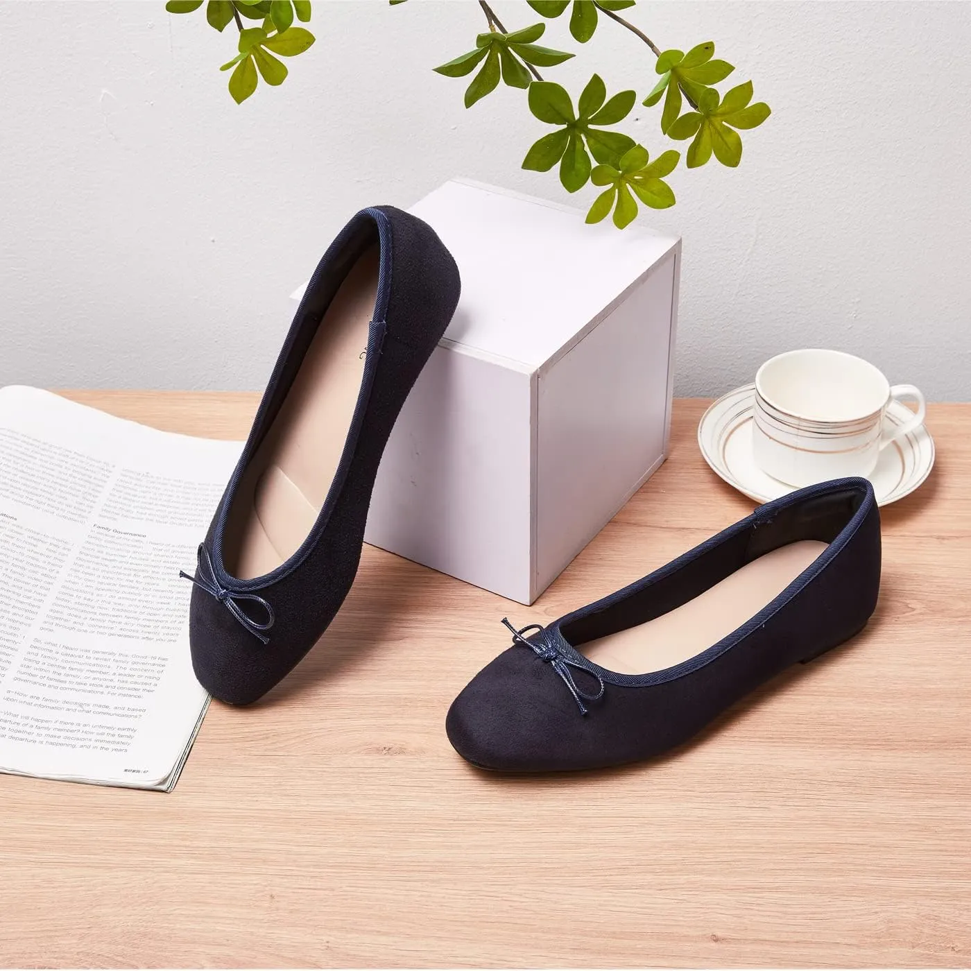 Women's Round Toe Ballet Flats Comfortable Bow Dressy Flats Shoes for Women