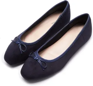 Women's Round Toe Ballet Flats Comfortable Bow Dressy Flats Shoes for Women