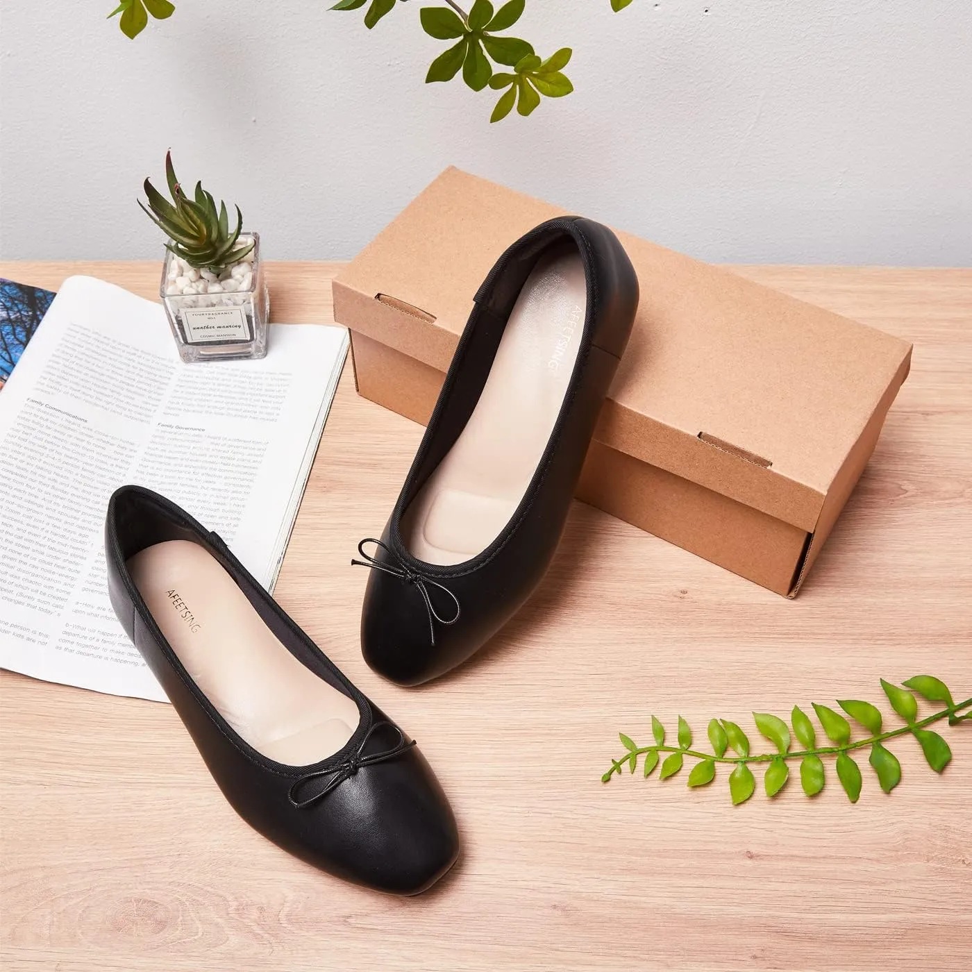Women's Round Toe Ballet Flats Comfortable Bow Dressy Flats Shoes for Women