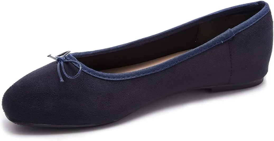 Women's Round Toe Ballet Flats Comfortable Bow Dressy Flats Shoes for Women