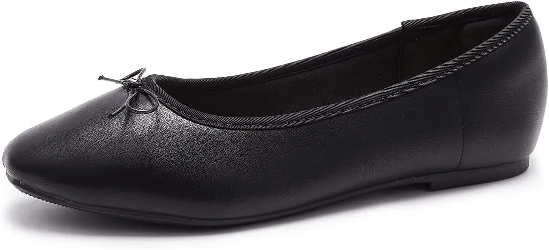 Women's Round Toe Ballet Flats Comfortable Bow Dressy Flats Shoes for Women