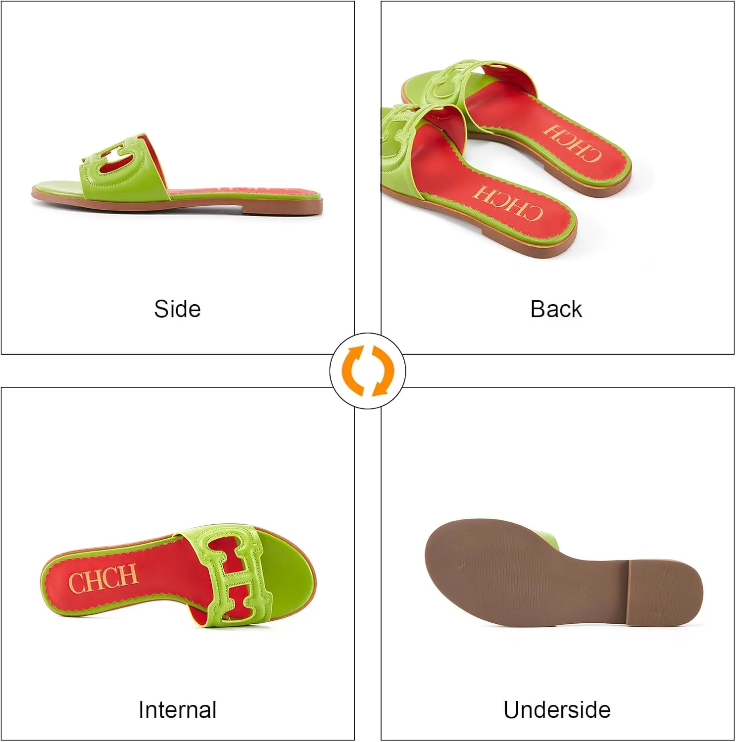 Women's Sandals Comfortable Open Toed Flat Slippers Beach Vacation Sandals Hollowed Out Design