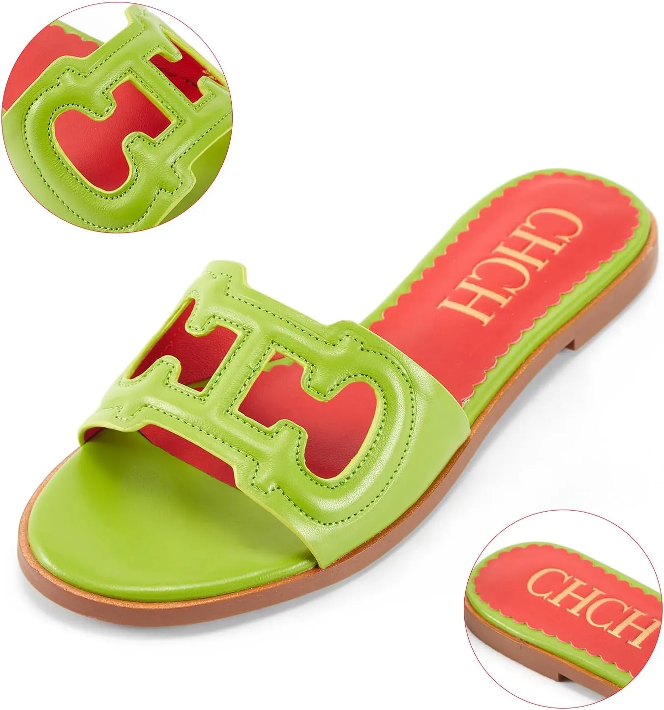Women's Sandals Comfortable Open Toed Flat Slippers Beach Vacation Sandals Hollowed Out Design