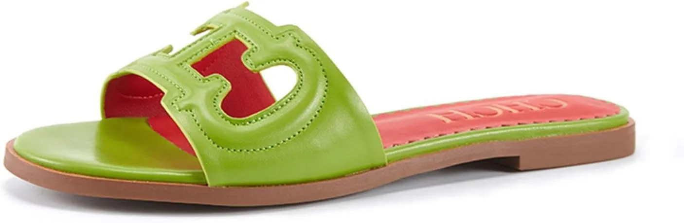 Women's Sandals Comfortable Open Toed Flat Slippers Beach Vacation Sandals Hollowed Out Design