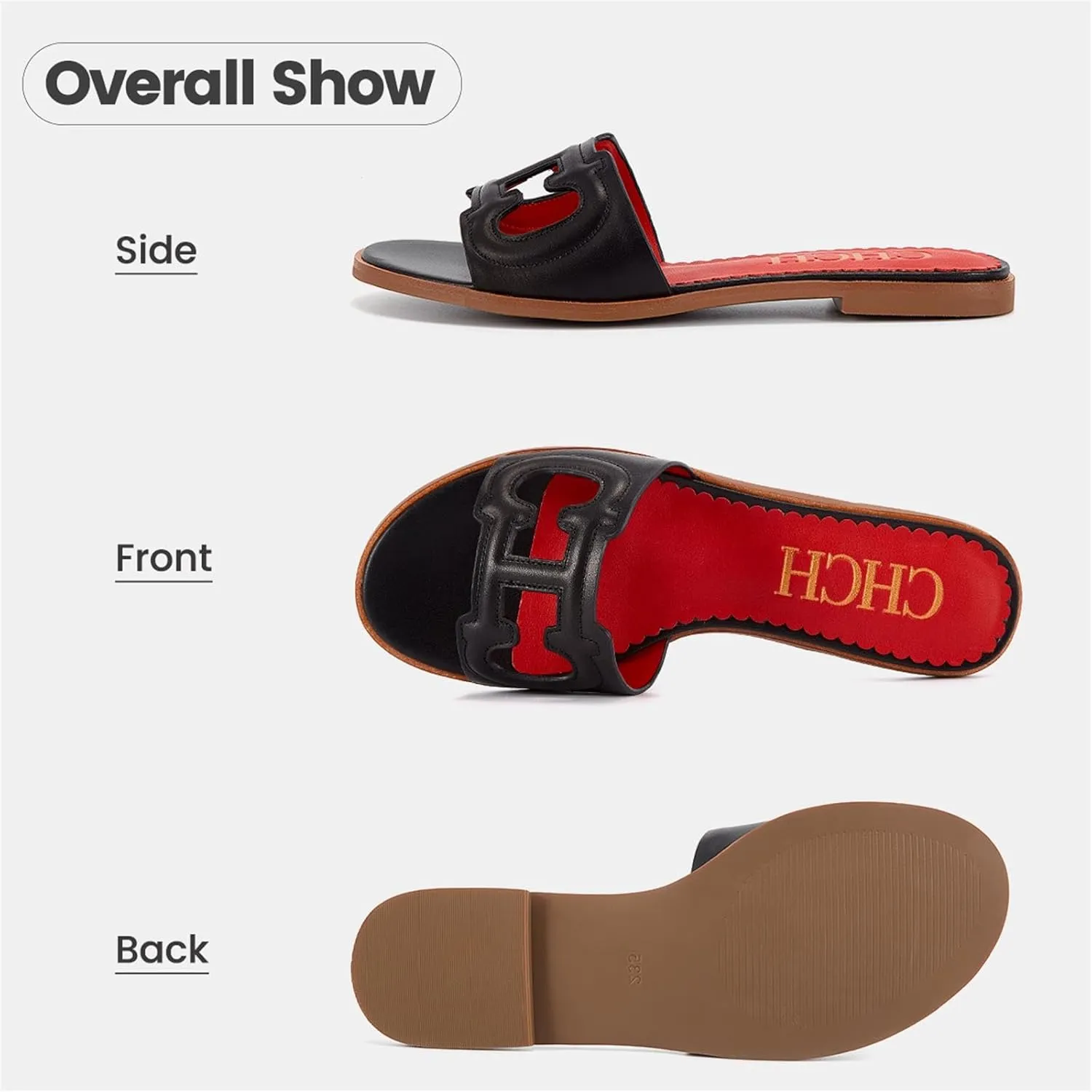 Women's Sandals Comfortable Open Toed Flat Slippers Beach Vacation Sandals Hollowed Out Design