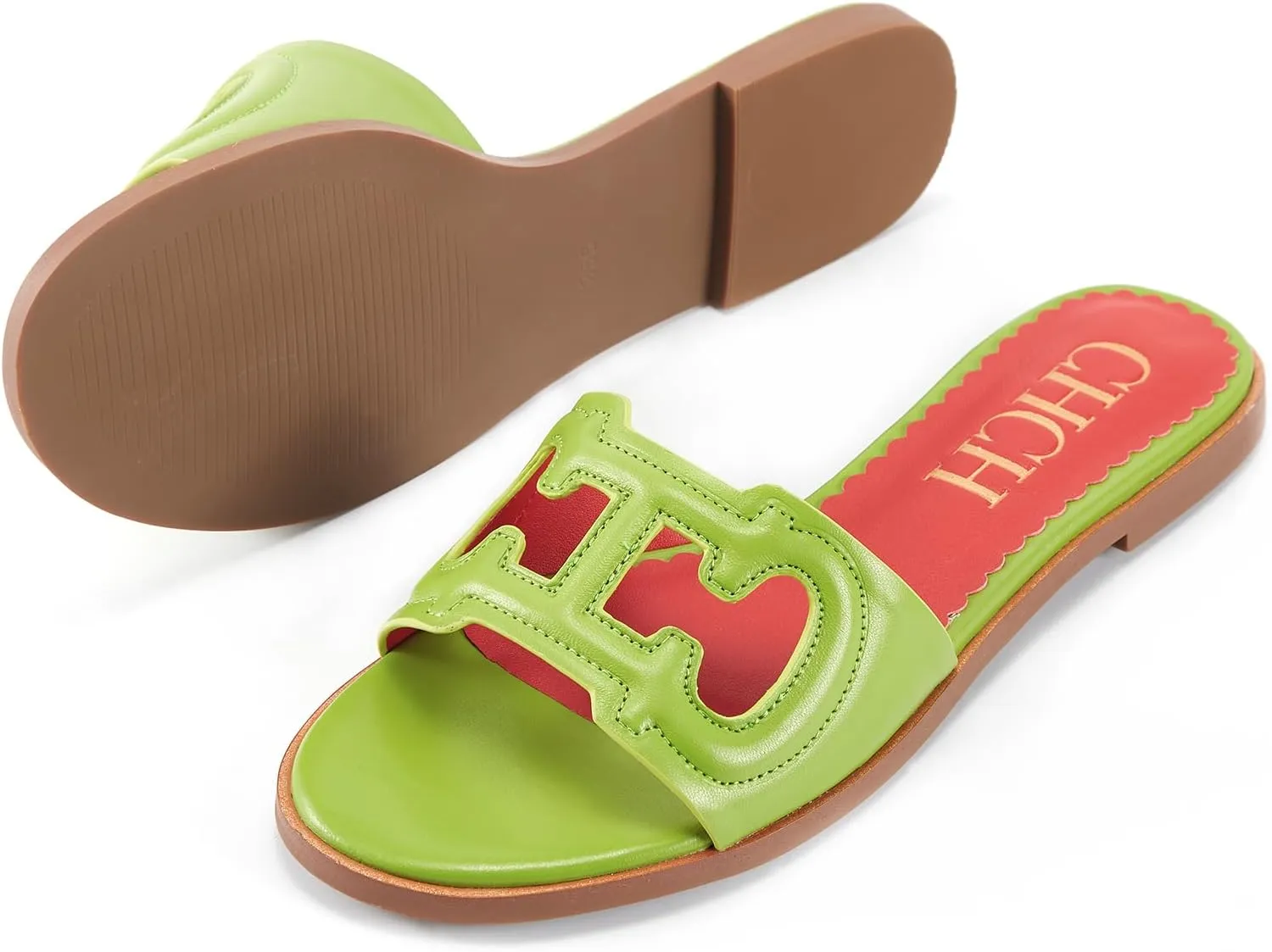 Women's Sandals Comfortable Open Toed Flat Slippers Beach Vacation Sandals Hollowed Out Design