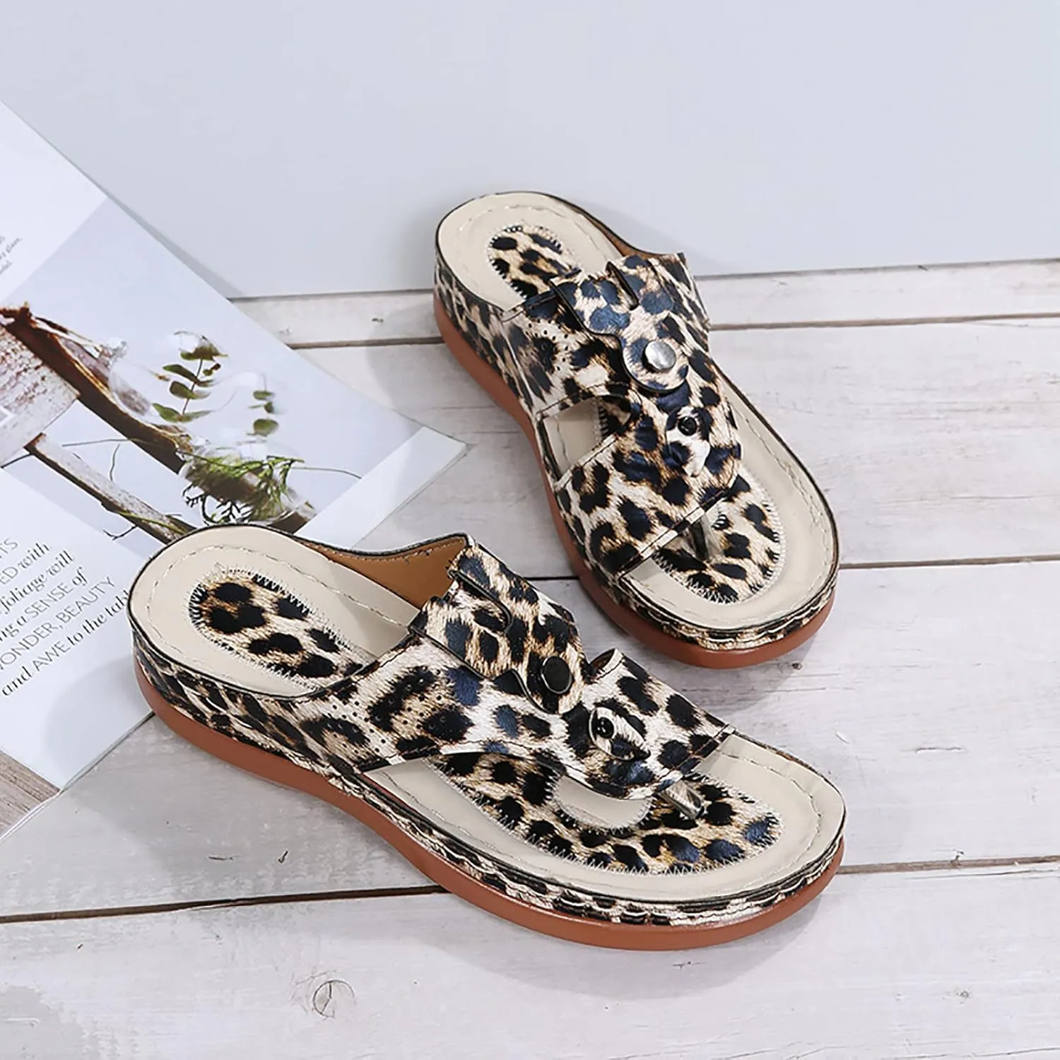 Womens Sandals with Arch Support Walking Flip Flops Shower Wide Wedge Sandal Dressy Summer Arch Support Shoes for Woman Wedge Shoes Slip On Wide Width Dressy Orthopedic Shoe