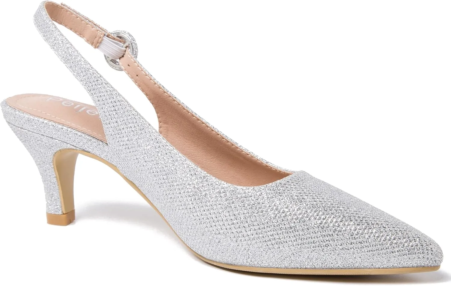 Women's Slingback Low Kitten Heels Closed Toe Pumps Work Dressy Shoes