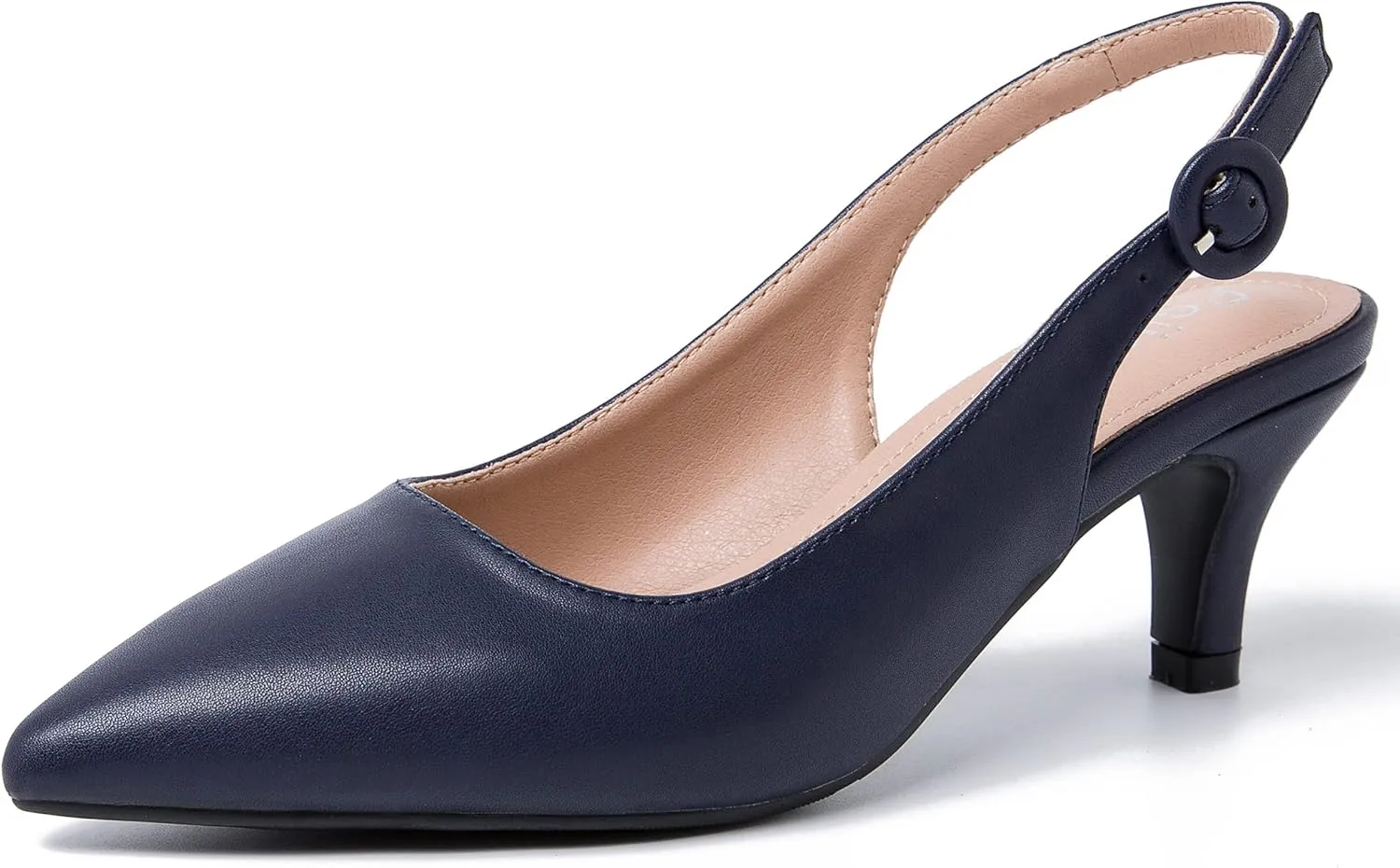 Women's Slingback Low Kitten Heels Closed Toe Pumps Work Dressy Shoes