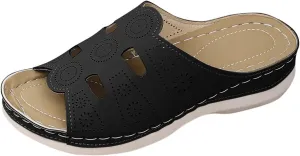 Women's Slip on Sandals Open Toe Arch Support Comfort Slides Summer Cozy Walking Slippers Beach Slide Sandal