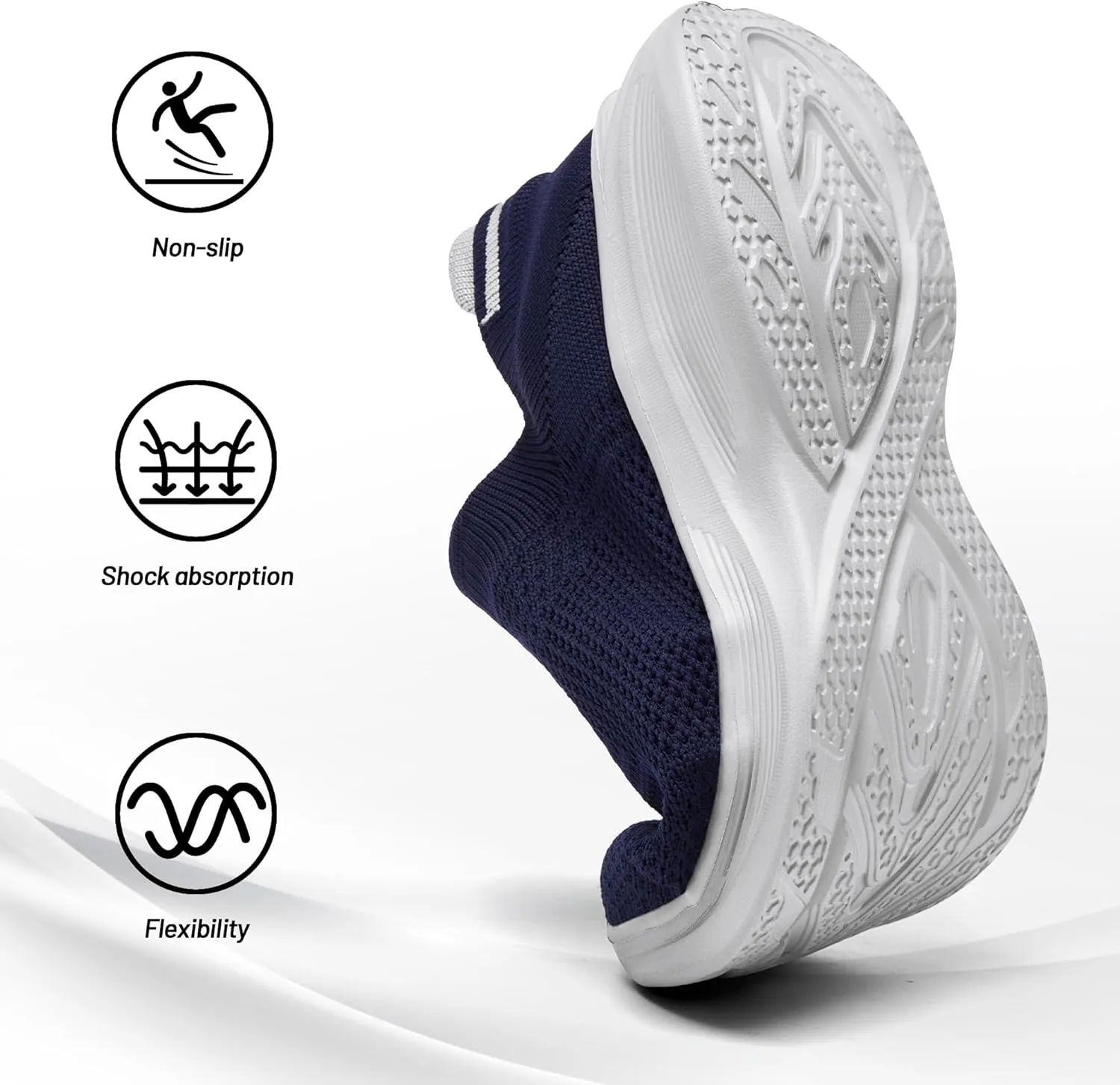 Women’s Slip on Walking Shoes Breathable Comfort Lightweight Sock Shoe Non Slip Work Shoes Fashion Running Tennis Sneakers