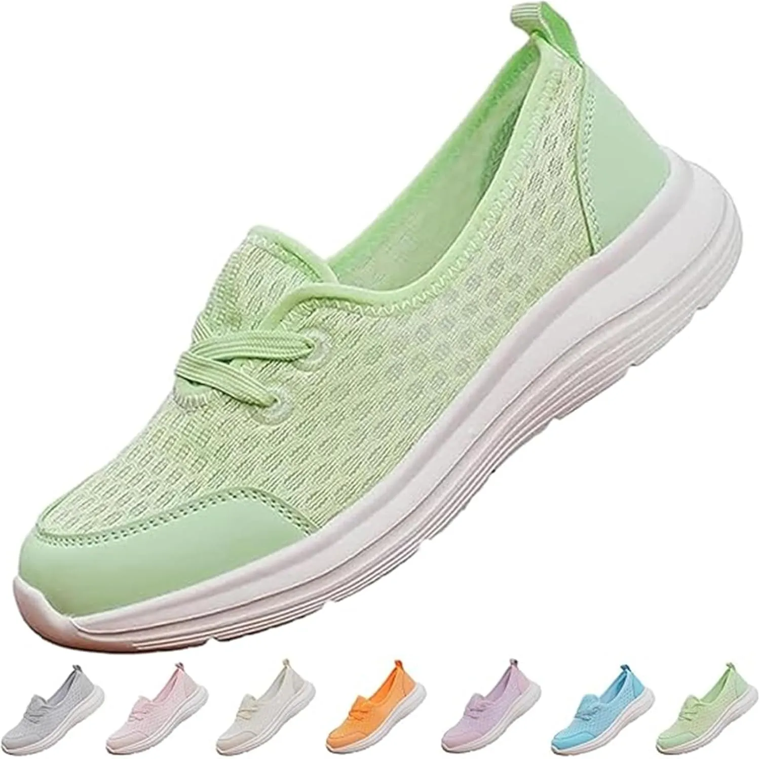 Women's Soft Sole Mesh Comfort Orthopedic Shoes, Comfortable Walking Shoes Women Arch Support, Casual Slip-on Shoes, Low-top Flat Arch Support Walking Shoes