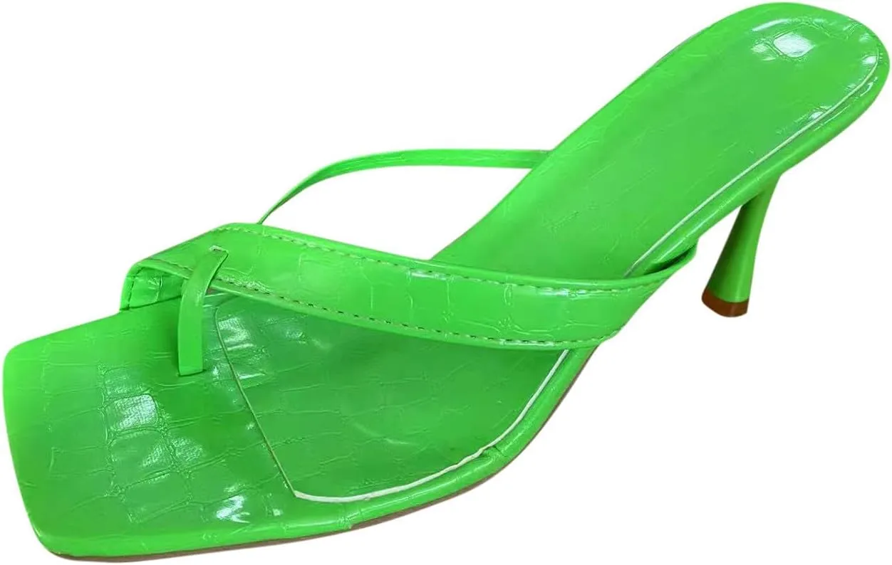 Women's Strappy Cross High Heel Solid Textured Elegant Summer Sandals Beach Party Trendy Slip on Sandal