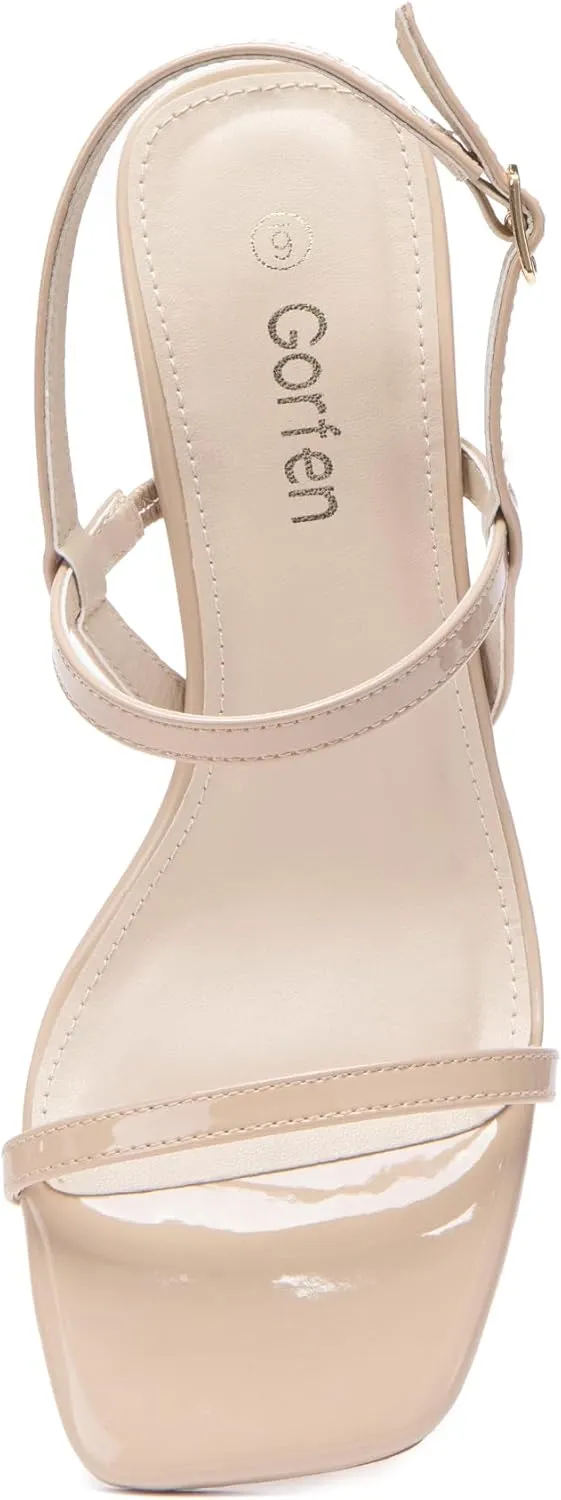 Women's Strappy Kitten Heel Sandals Square Open Toe Low Heel Buckle Ankle Strap Comfortable Fashion Wedding Party Dressy Shoes