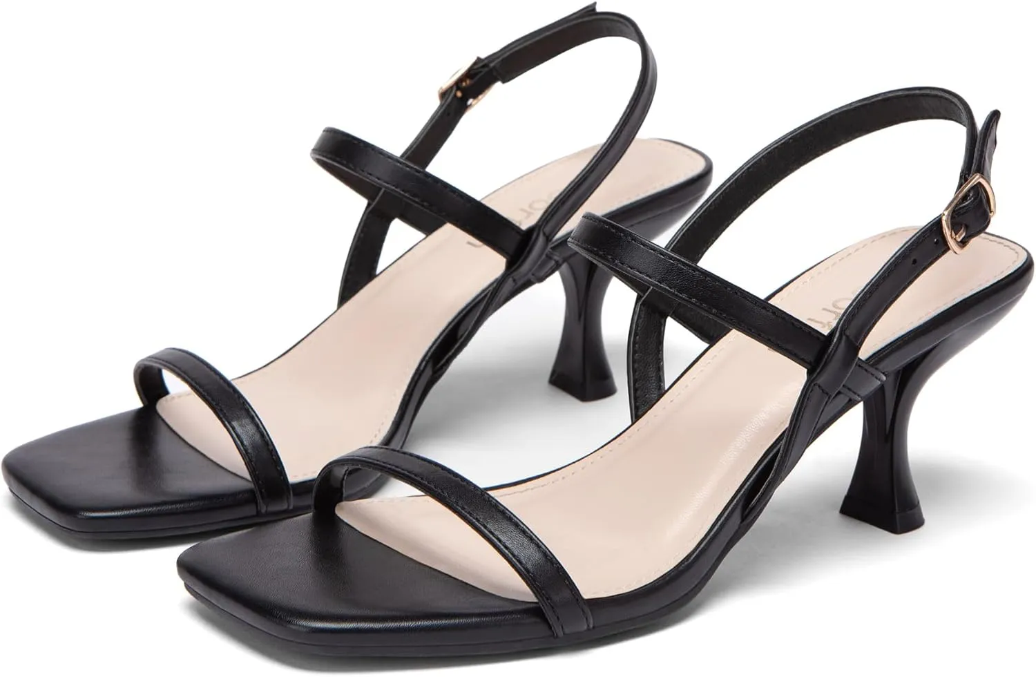 Women's Strappy Kitten Heel Sandals Square Open Toe Low Heel Buckle Ankle Strap Comfortable Fashion Wedding Party Dressy Shoes