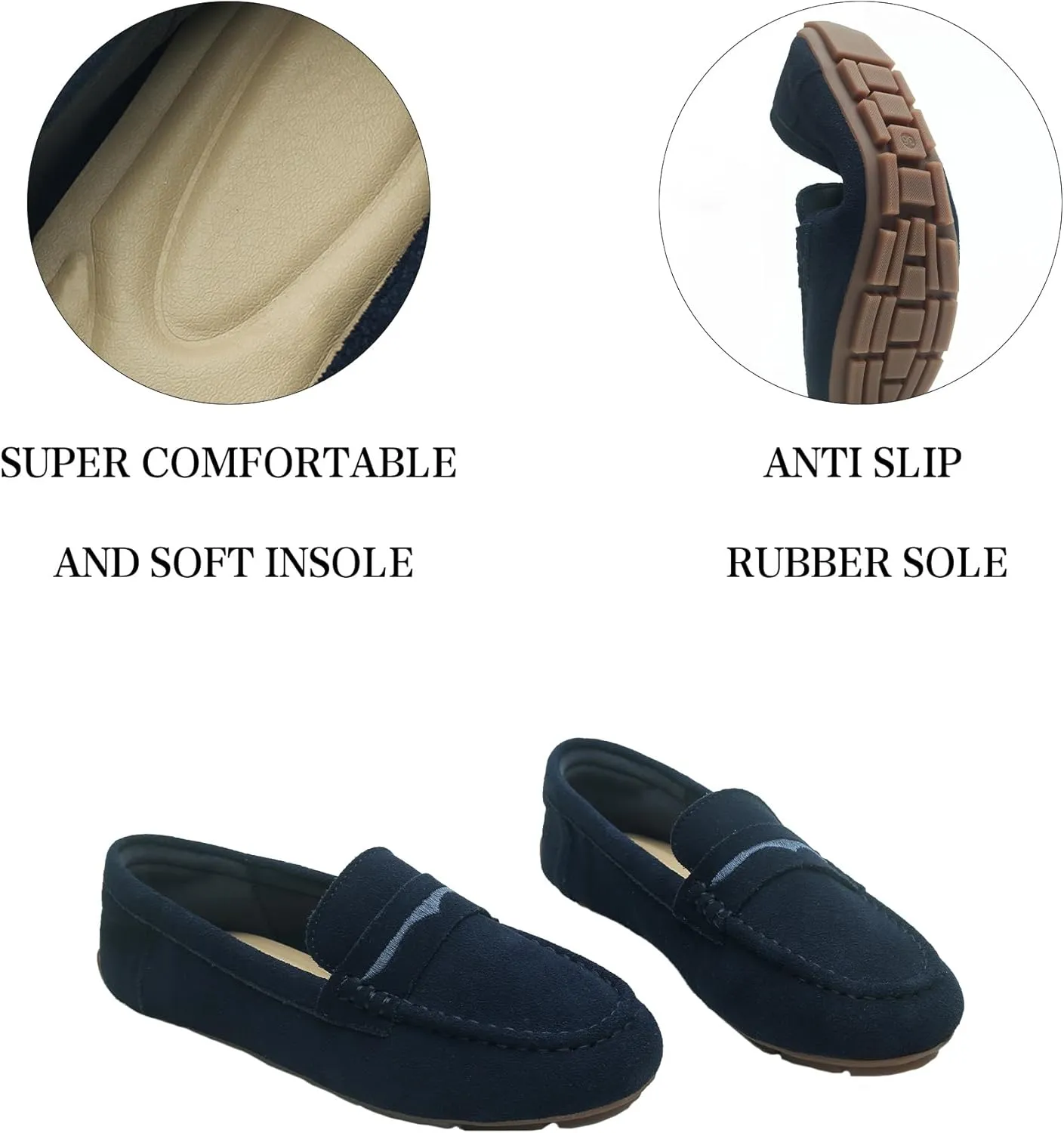 Women's Suede Leather Driving Loafers Comfortable and Elegant Mocasin Shoes Penny Shoes