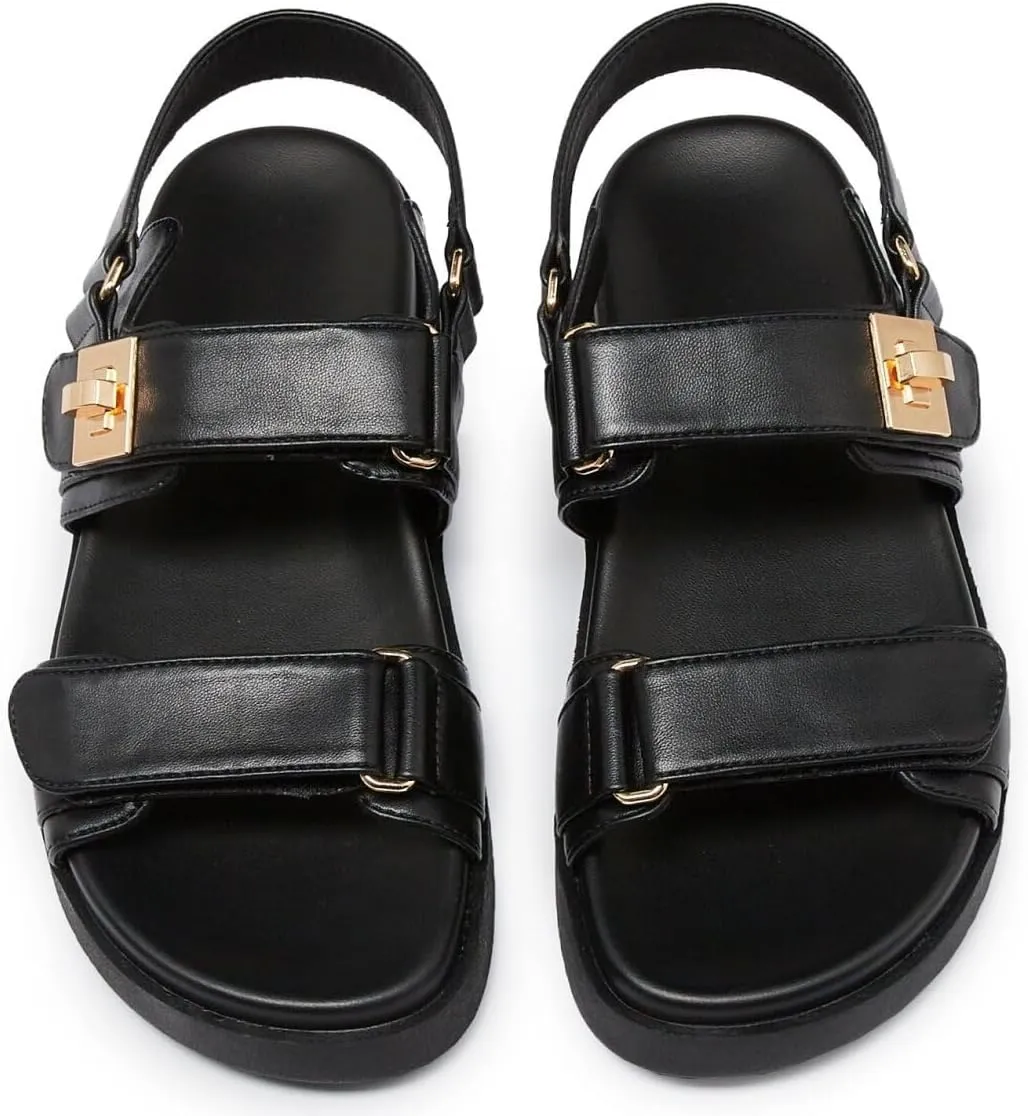 Womens Summer Sandals Casual Adjustable Arch Support Comfortable Thick Sole Flat Sandals