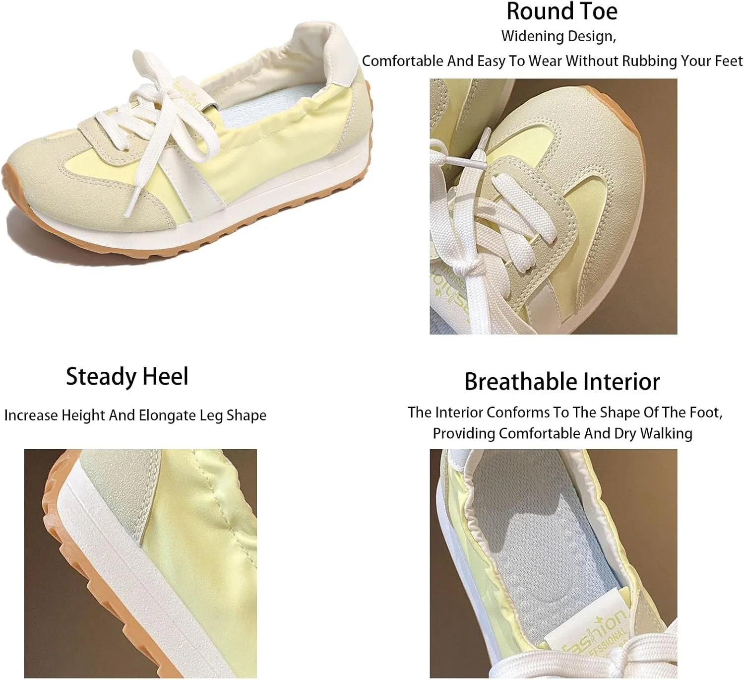 Women's Tennis Platform Sneakers,Comfortable Slip-On Walking Sneakers Shoes,Low-Top Casual Fashion Sneakers