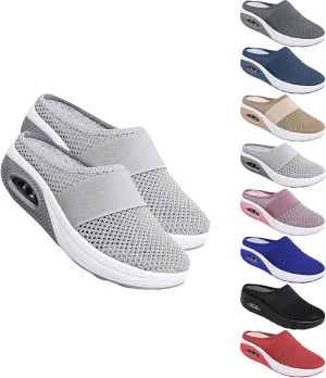 Women's thick-soled mesh slippers with baotou heels Women's wedge-heel slippers