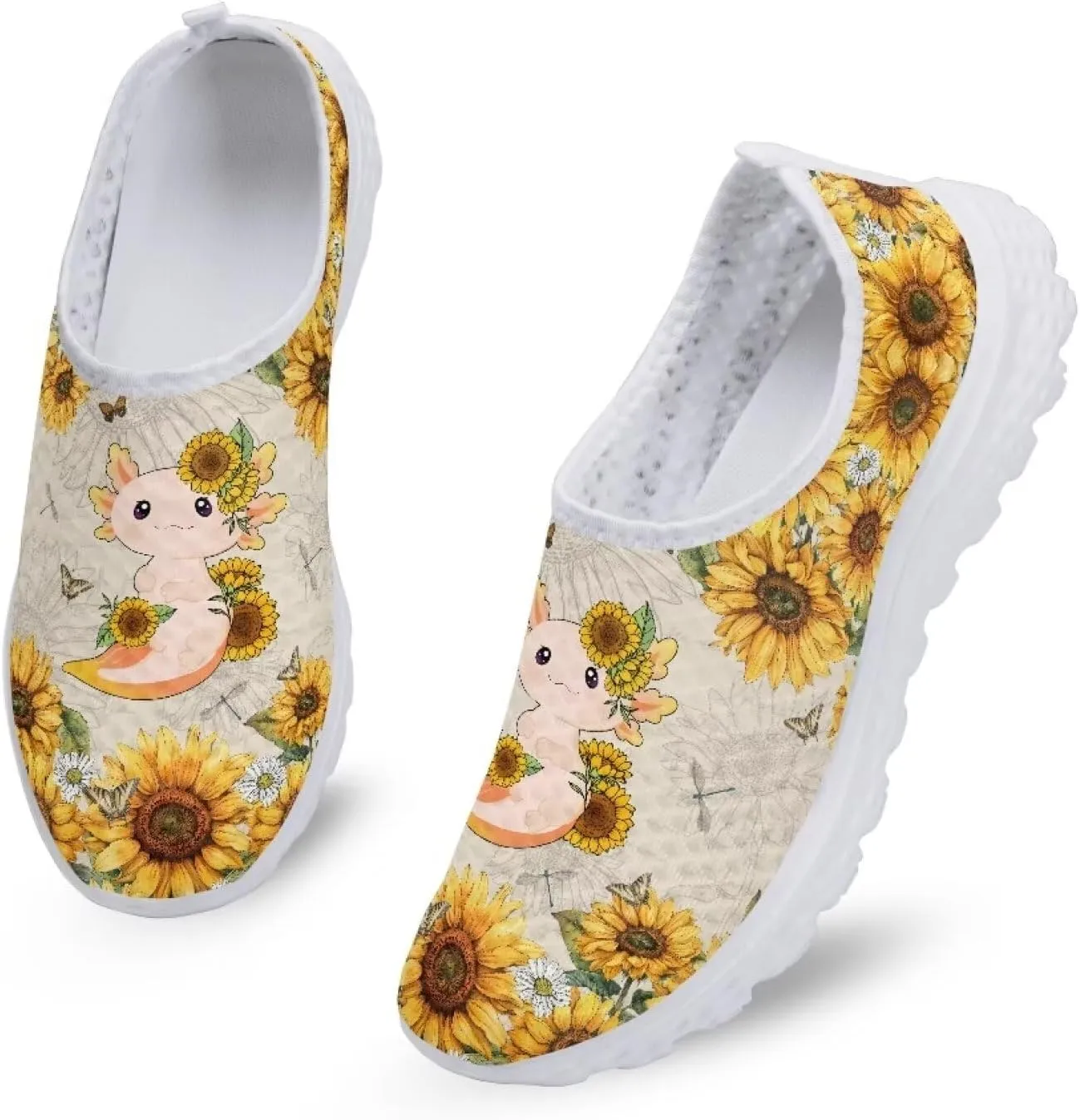Women's Walking Shoes Men Mesh Sneaker Flat Slip On Breathable Trainers US 5-12