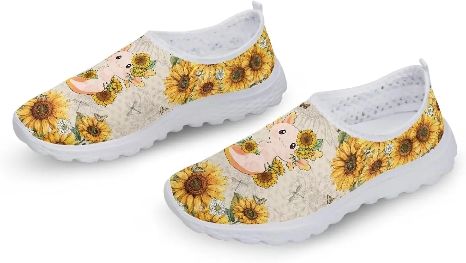 Women's Walking Shoes Men Mesh Sneaker Flat Slip On Breathable Trainers US 5-12