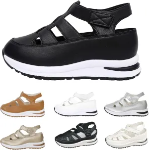 Women's Wedges Sandals Breathable Comfortable Platform Closed Toe Non Slip Sneakers Casual Hollow Out Sandals