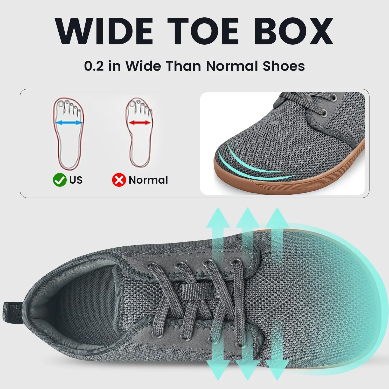 Women's Wide Toe Box Shoes Minimalist Barefoot Zero Drop Female Sneakers Width Ladies Trail Running Tennis Comfortable Lightweight
