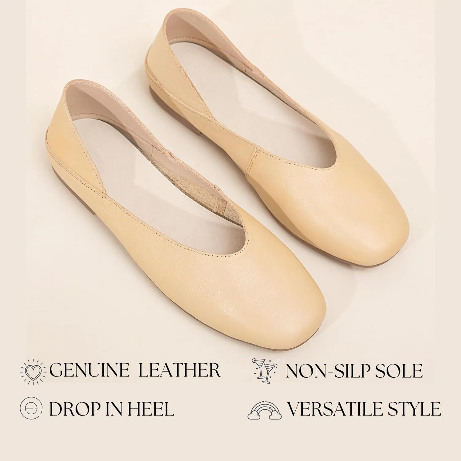 WONDERWAY Womens Foldable Ballet Flats, Comfortable Flat Breathable Ballet Shoes